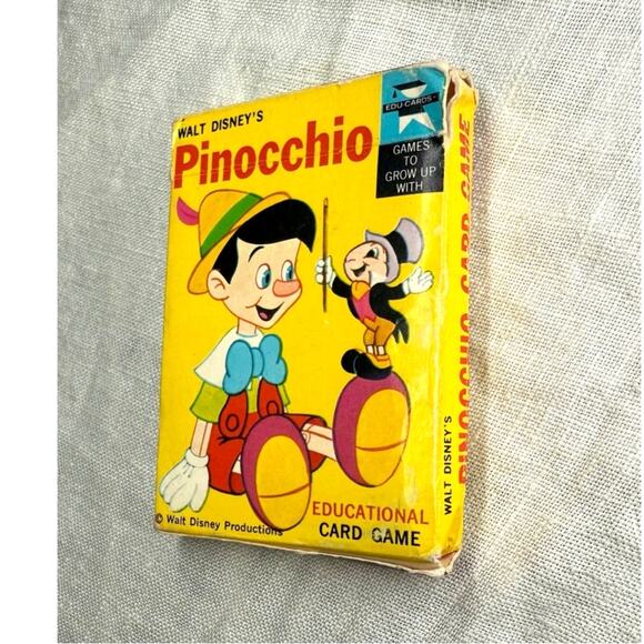 Vintage 60's Walt Disney Productions Pinocchio Edu-Cards Word Game Ages 5-12 - Picture 1 of 12